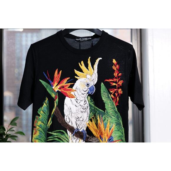Dolce & Gabbana Black Embroidered Parrot Top (XS, IT36, Retails €1575) - Picture 7 of 9